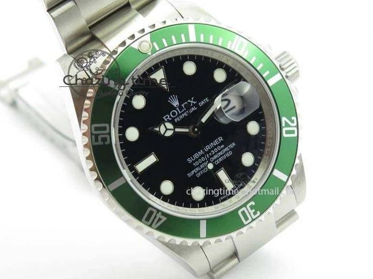 MiroTime 0523 SoftTouch Submariner 16610LV SS Green Metal Bezel JF 1:1 Best Edition Black Dial On SS Bracelet SH 3755